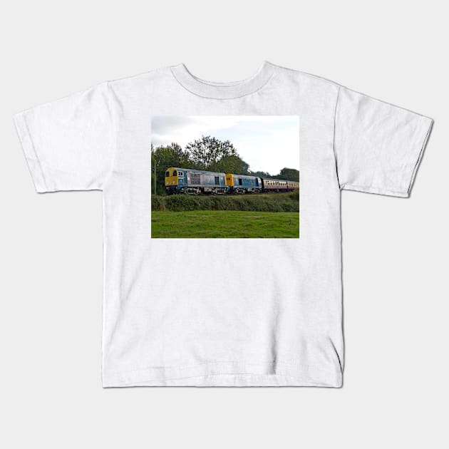 Vintage Class 20 British Rail locos Kids T-Shirt by Random Railways